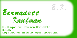 bernadett kaufman business card